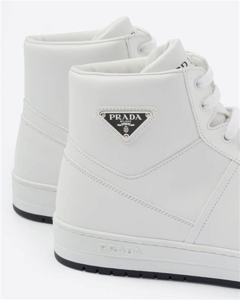 platform prada sneakers|prada leather high top sneakers.